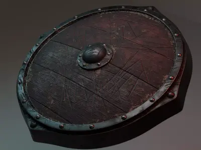 Realistic Viking Shield 3D Model 3D model