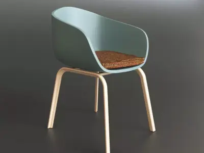 Chair with wicker seat Free 3D model