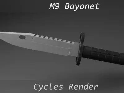 M9 Bayonet Combat  Knife Low-poly 3D model