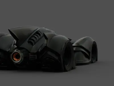 Batmobile 3D Model High-Quality Detailed Design Low-poly 3D model
