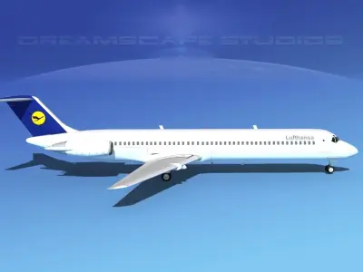 Douglas DC-9-50 Lufthansa 3D model