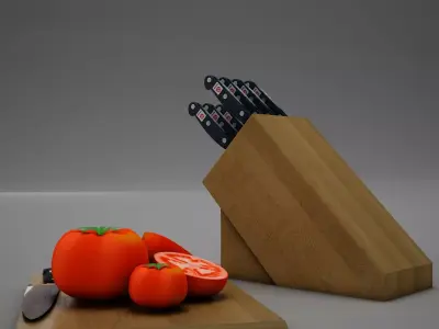 Tomatoes and Knifes 3D model