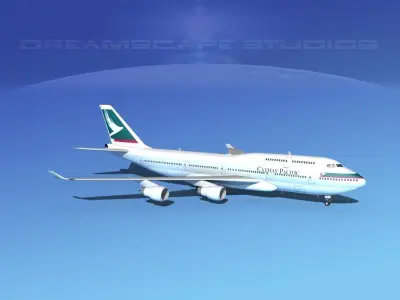Boeing 747-400 Cathay Pacific 2 3D model