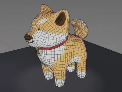 Toon dog Low-poly 3D model