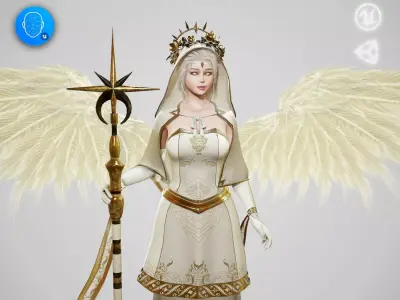 Angelic Priest Low-poly 3D model