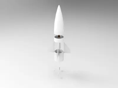 Deconstructed Missile with internal components 3D model