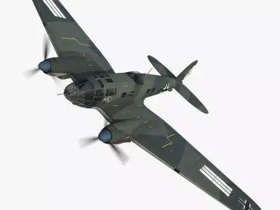 Heinkel He 111 A1-DA Low-poly 3D model