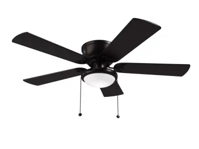52 inch Benton Matte Black Pull Chain Ceiling Fan 3D model