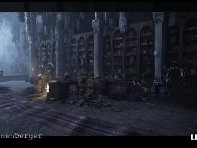 Merlins Cave Environment in Unreal Engine Low-poly 3D model