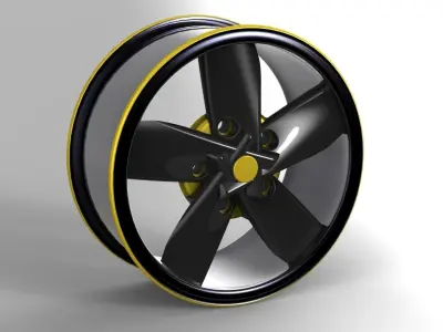 Wheel car Free 3D model
