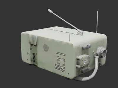 Portable Military Radio Unit Low-poly 3D model