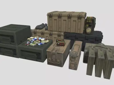 Military boxes 3D model
