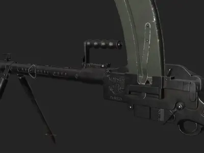 Madsen Machine Gun Low-poly 3D model
