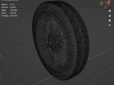 Old Fashioned Wheel 3D model