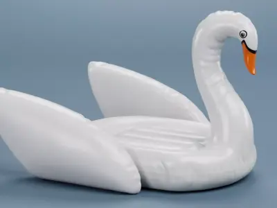 Inflatable Swan Pool Float Low-poly 3D model