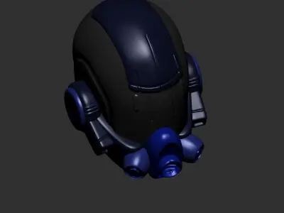 helmet high poly sculpt 3d printable ver 7 3D model 3D model 223
