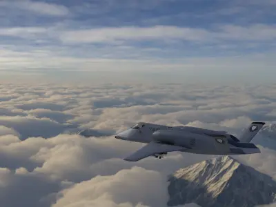 A-14A WILD WOLF stealth futuristic fighter concept jet  3D model