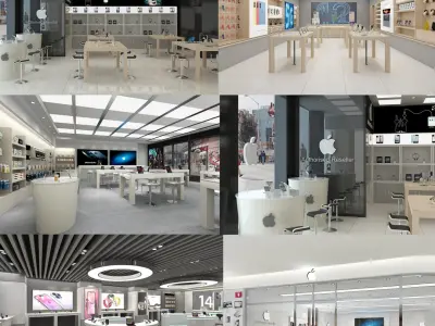 Apple Store Interior Collection 01 3D model