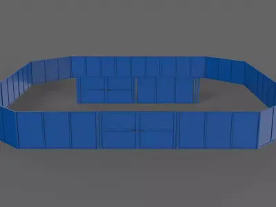 PBR Gate and Fence 3 Low-poly 3D model