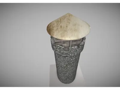 low poly old tower Free low-poly 3D model