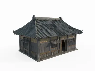 Asian Ancient Architecture Study Room 3D model