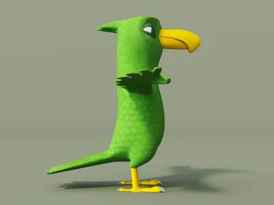 Parrot with wings spread out 3D model