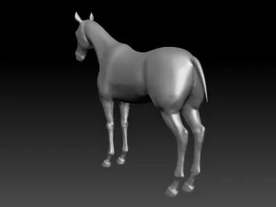 Horse animal steed Tpose land ride cavalry donkey mule racing 3D model