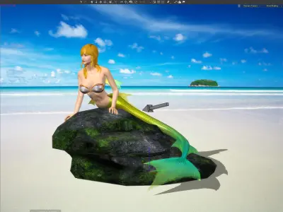 3Dfoin - Mermaid  Low-poly 3D model
