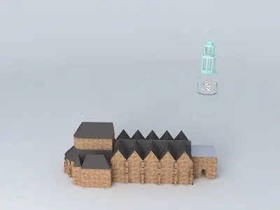 Martini Tower and Church Free 3D model