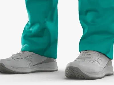 Medical Scrubs Uniform with Stethoscope No Body Teal 3D model