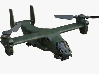 Close Air Support CAS Aircraft Camouflage Low-poly 3D model