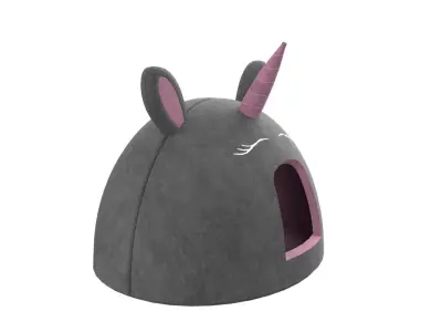 Unicorn Meow Hut Cat Hut Cat Tent Cozy Black 3D model
