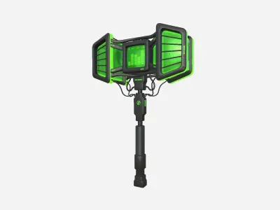 SciFi War Hammer A03 Black Green - Sci Fi Weapon Design Low-poly 3D model