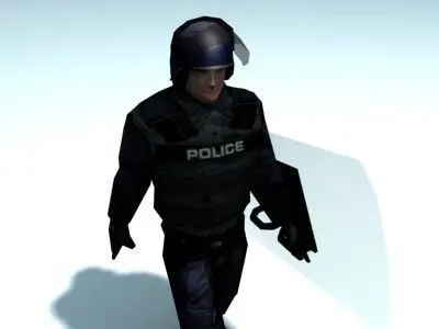 SWAT Police Officer Low-poly 3D model