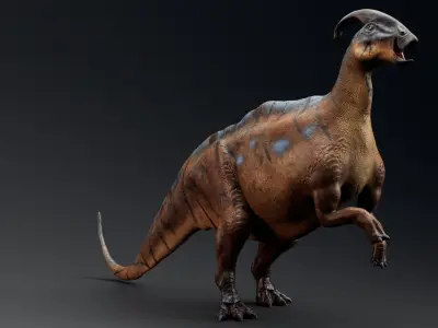 Dinosaur Parasaurolophus  - Unreal Engine - Unity Low-poly 3D model