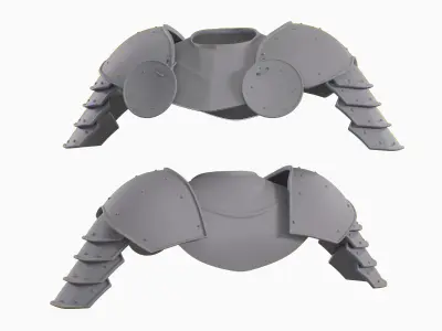 Crusader Shoulder Pads Pack Low-poly 3D model
