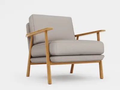 Armchair Furniture with Wood sides Free 3D model