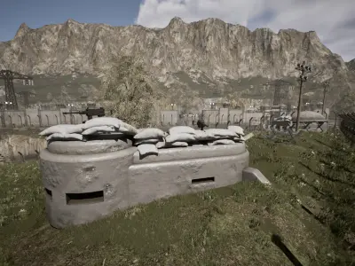 Military Bunkers Low-poly 3D model