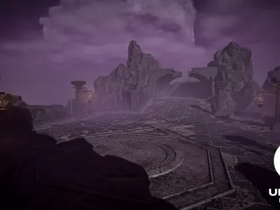 Fantasy Modular Combat Arena Environment - UE project Low-poly 3D model