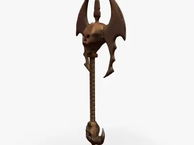 Medieval Skull Axe 3D model