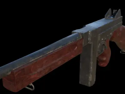 Submachine Gun Thompson M1928A1 3D model
