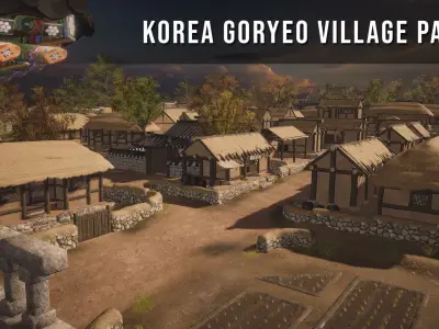 Korea Goryeo Village and Palace Low-poly 3D model