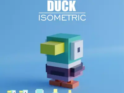 Duck Duck Isometric Low-poly 3D model