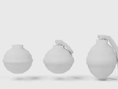 Bombs Low Poly without Texture Low-poly 3D model