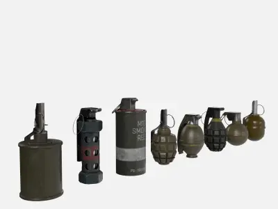 Grenade collection Low-poly 3D model