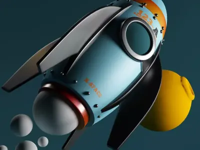Cartoon Rocket 3D model shop