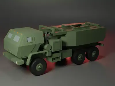 HIMARS Launch rocket system Low-poly 3D model