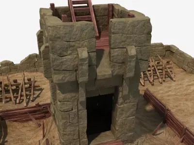 Desert Guard Tower 3D model