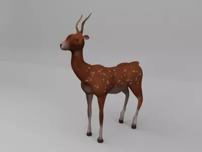 deer forest Low-poly 3D model