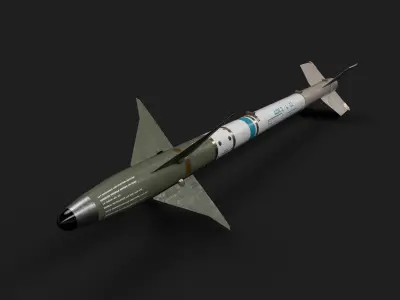 aim9 sidewinder air to air missile Low-poly 3D model